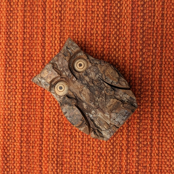 Wooden Carved Owl Decor - Picture 7 of 11